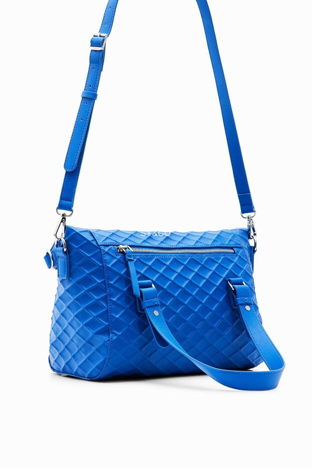 Bolso Desigual relieve rombos azul 23SAXP66 Blogy - Imagen 6