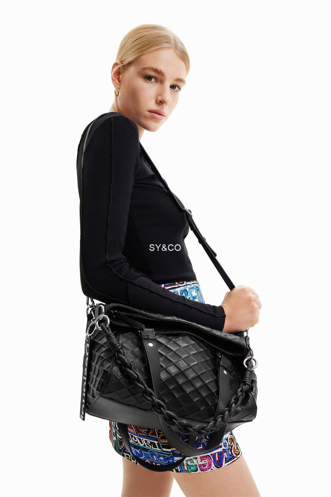 Bolso Desigual relieve rombos negro 23SAXP66 Blogy - Imagen 2