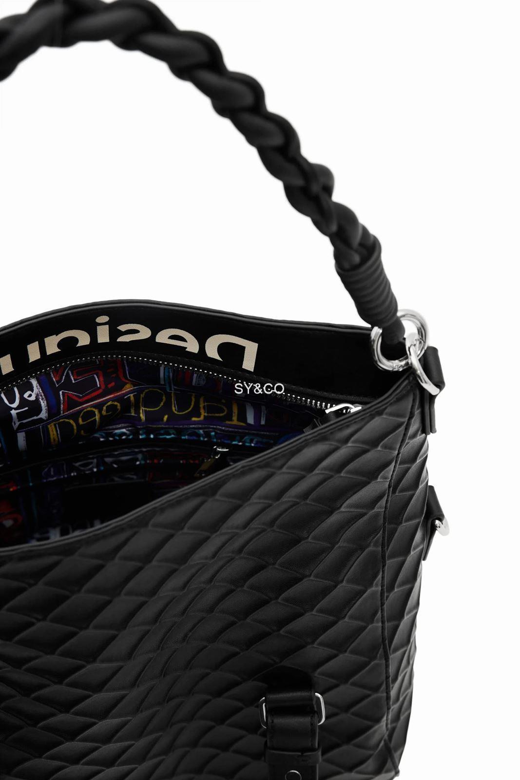 Bolso Desigual relieve rombos negro 23SAXP66 Blogy - Imagen 7