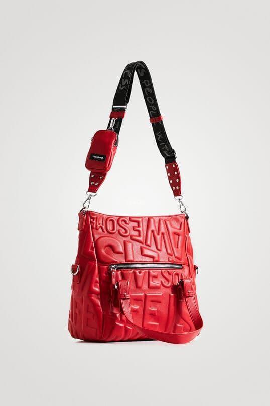 Bolso Desigual rojo "Life is awesome" 22SAXP98 - Imagen 4