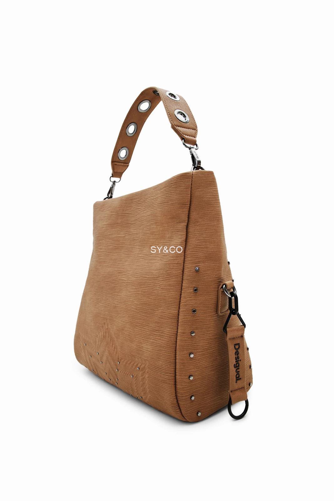 Bolso Desigual taupe relieve estrella Aquiles 23WAXP55 - Imagen 3