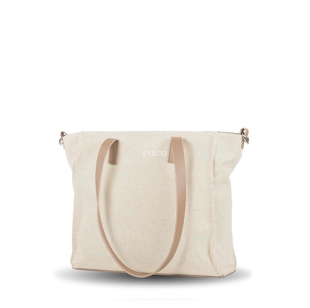 Bolso hombro Devota & Lomba en algodón beige Cutted - Imagen 3