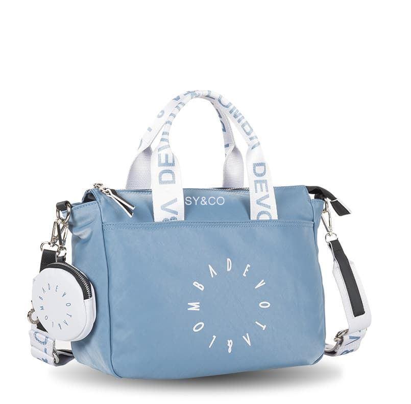 Bolso mano nylon Devota & Lomba azul Duo - Imagen 1