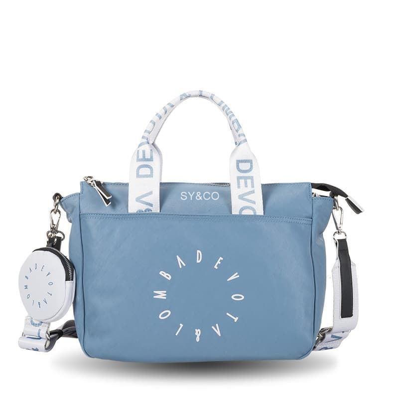 Bolso mano nylon Devota & Lomba azul Duo - Imagen 3