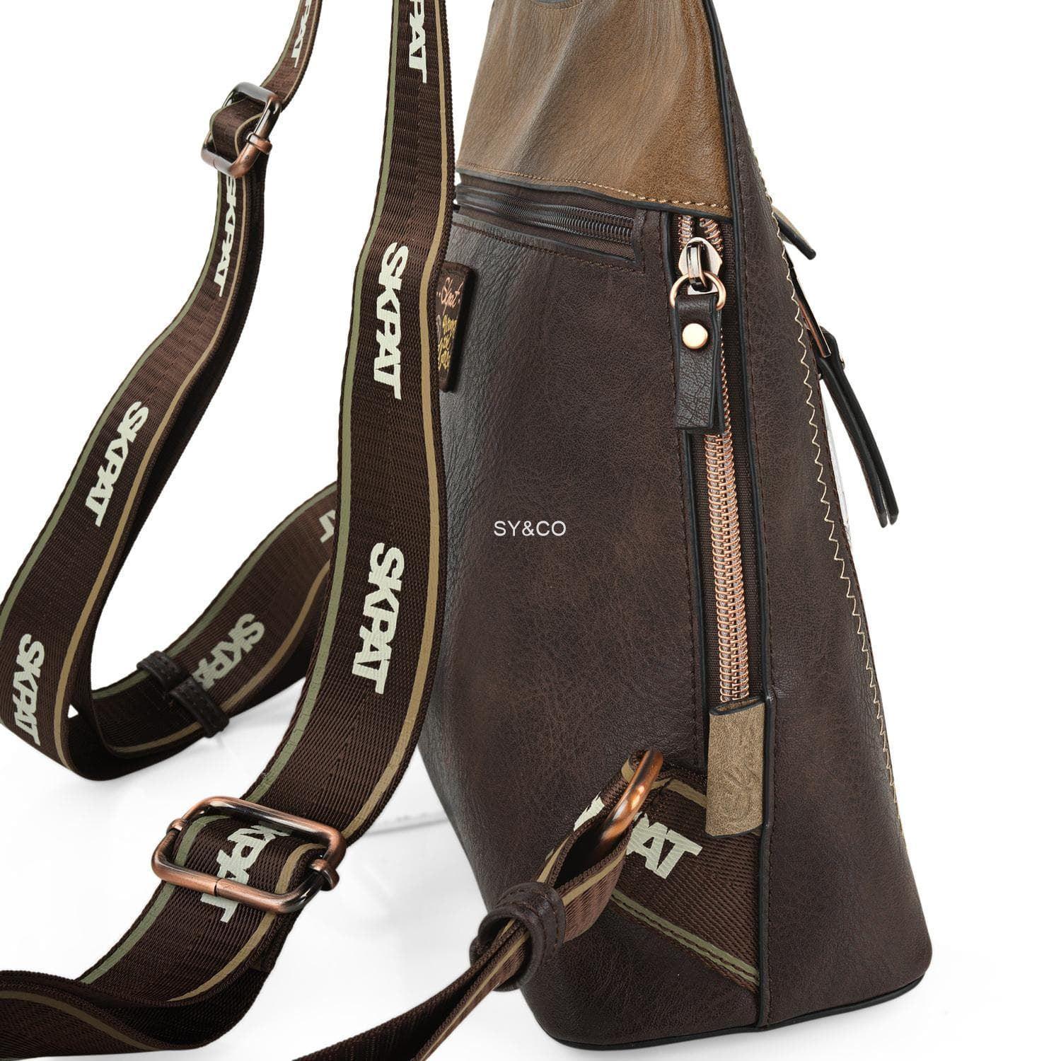 Bolso Mochila antirrobo Skpat Building marrón - Imagen 4