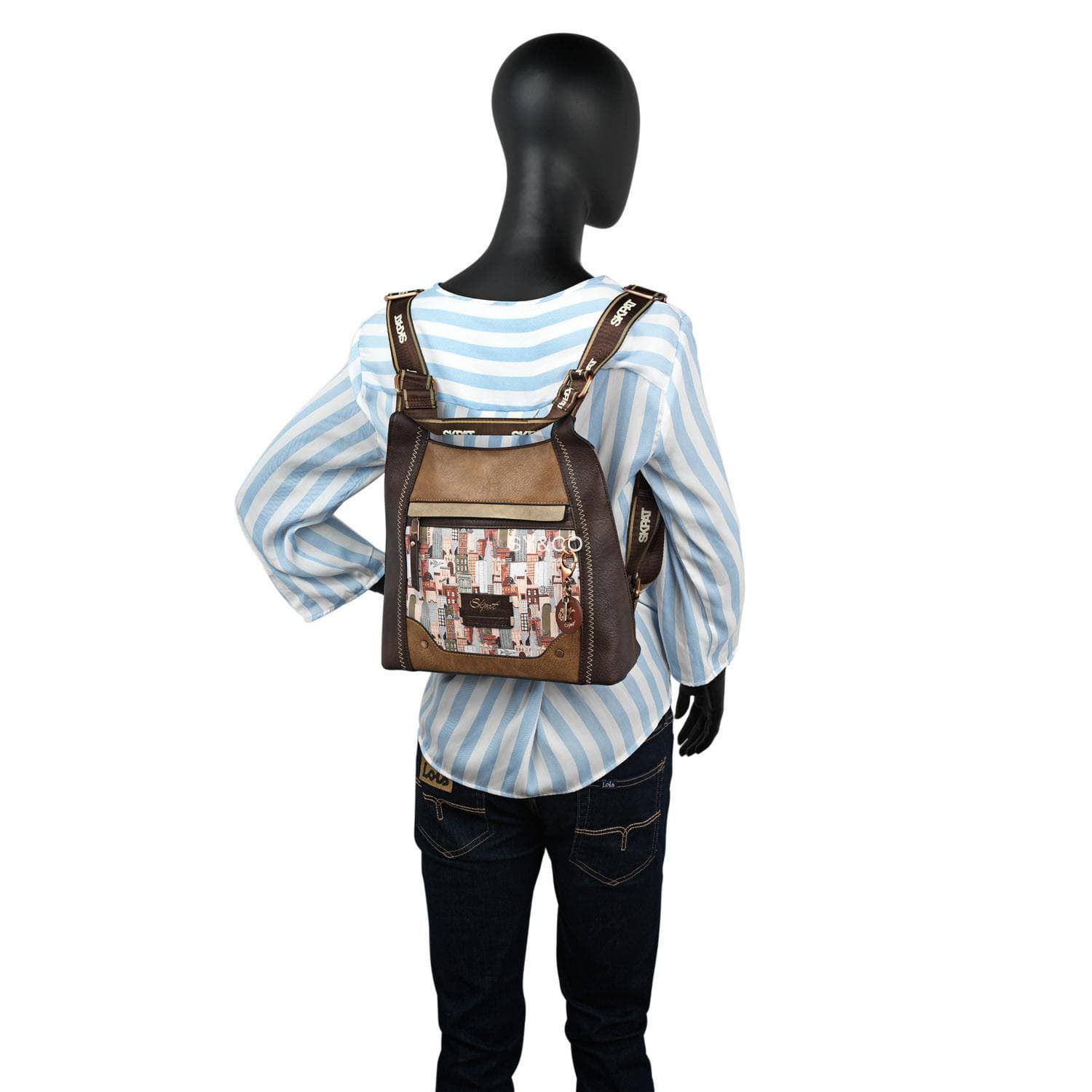 Bolso Mochila antirrobo Skpat Building marrón - Imagen 5