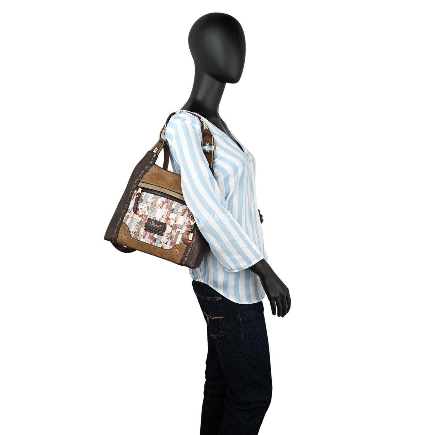 Bolso Mochila antirrobo Skpat Building marrón - Imagen 6