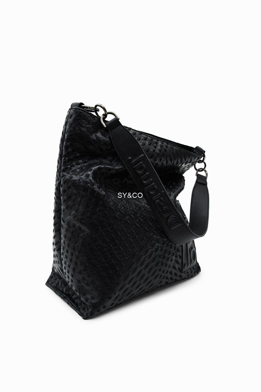 Bolso saco Desigual geometrico 22WAXP39 Magna negro - Imagen 5