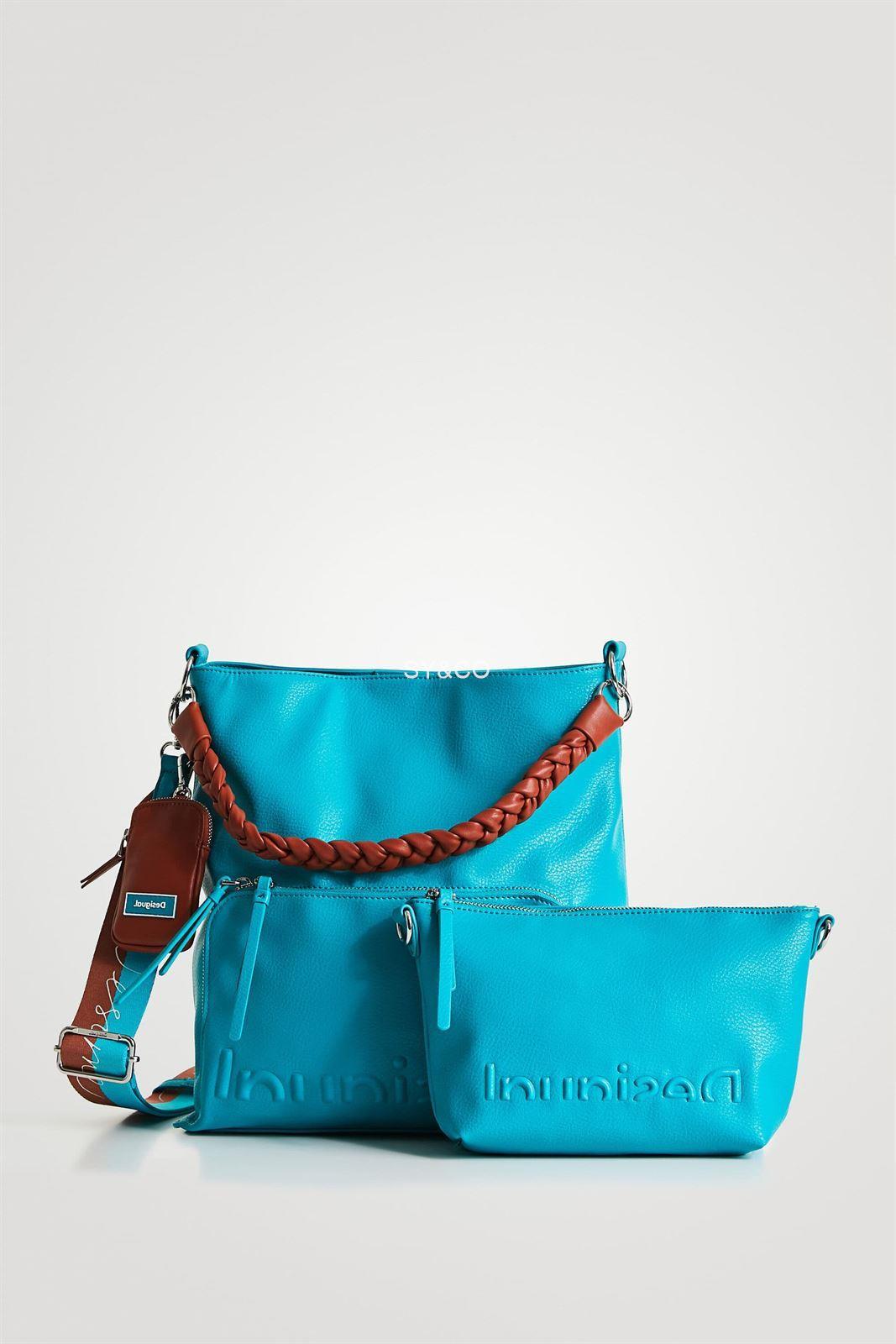 Bolso saco Desigual Half Logo azul 22SAXP37 - Imagen 1