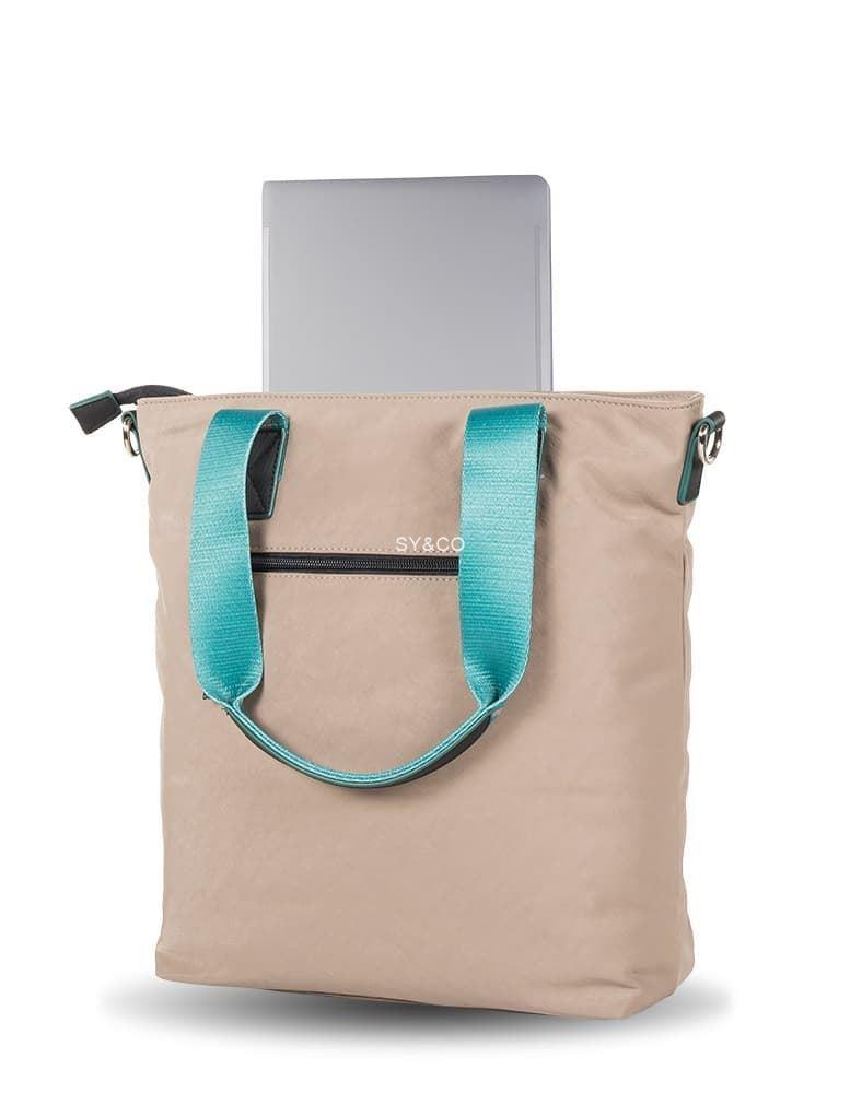 Bolso shopper nylon Devota & Lomba taupe Duo - Imagen 2