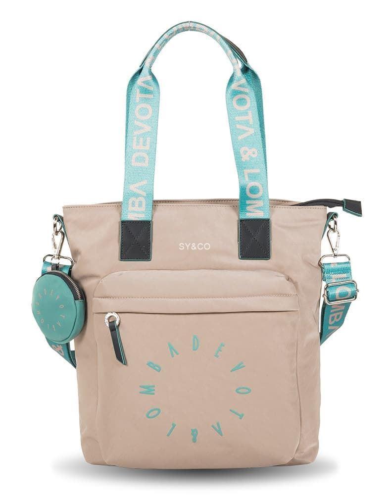 Bolso shopper nylon Devota & Lomba taupe Duo - Imagen 3