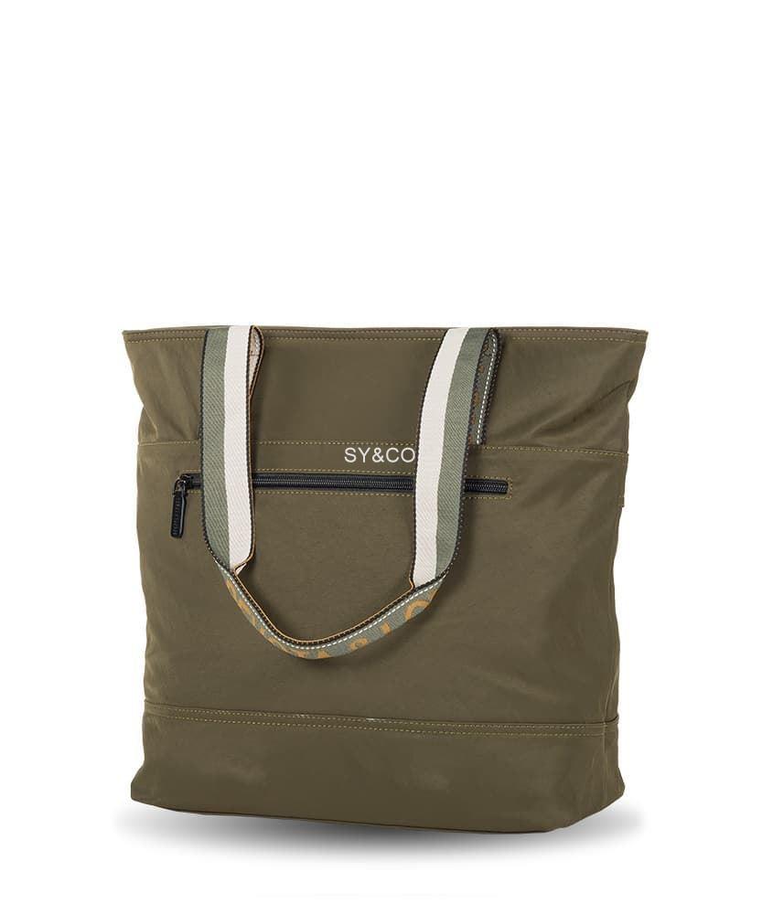 Bolso Shopper nylon Devota & lomba verde logo bordado Match - Imagen 3