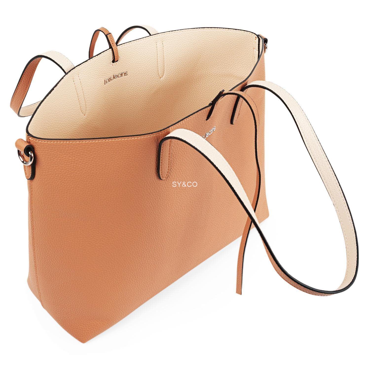 Bolso shopper reversible Lois beige y camel Marcy - Imagen 11