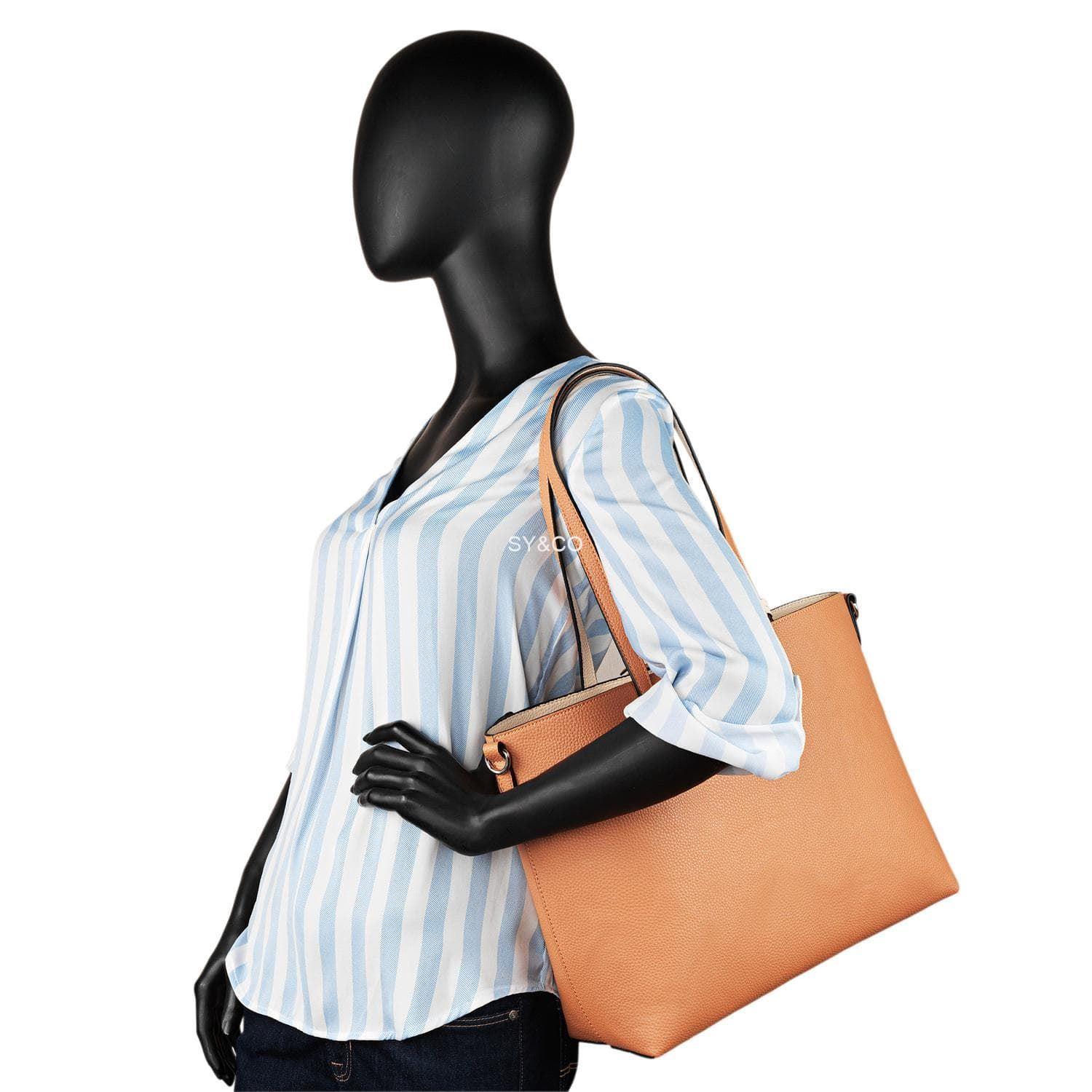 Bolso shopper reversible Lois beige y camel Marcy - Imagen 4