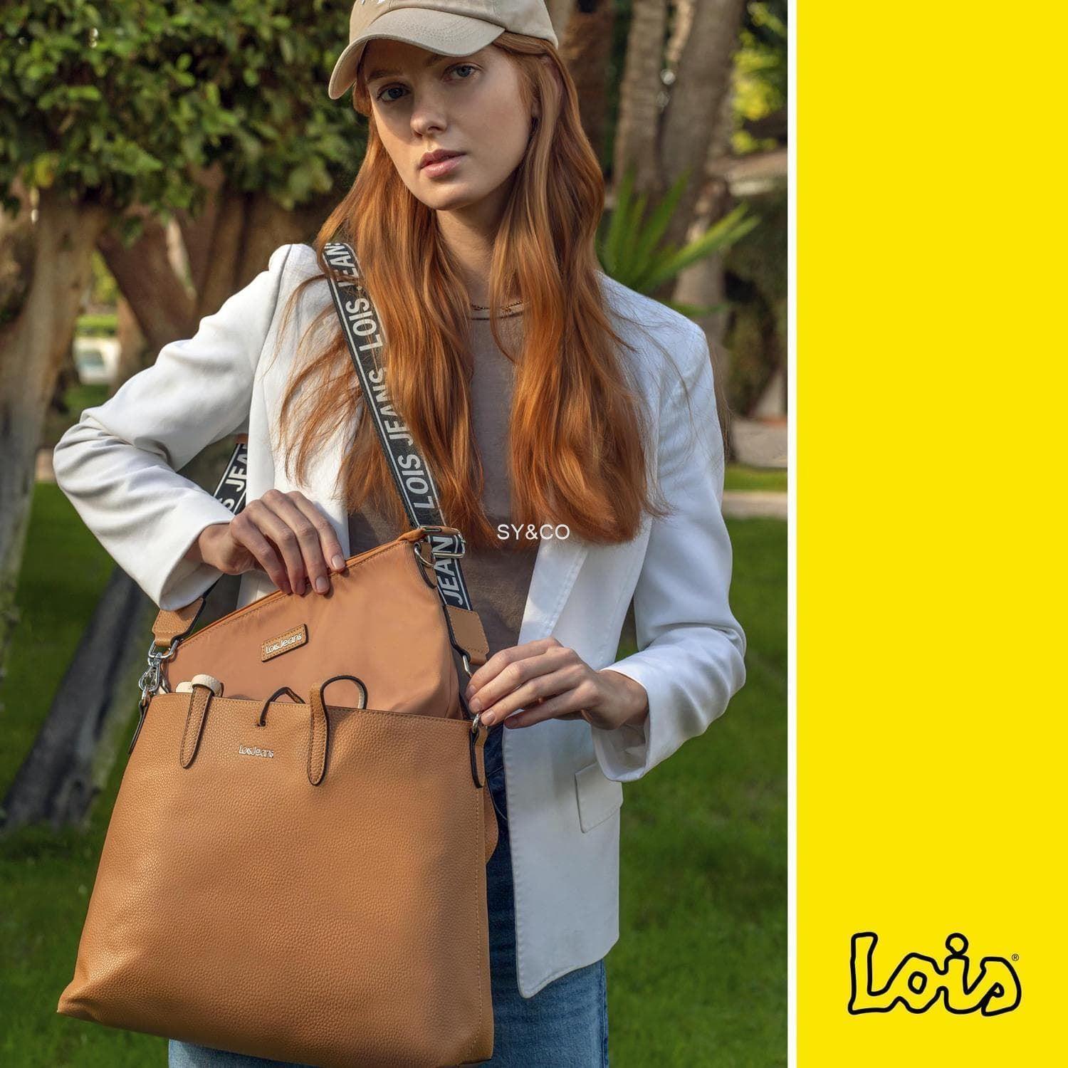 Bolso shopper reversible Lois beige y camel Marcy - Imagen 6