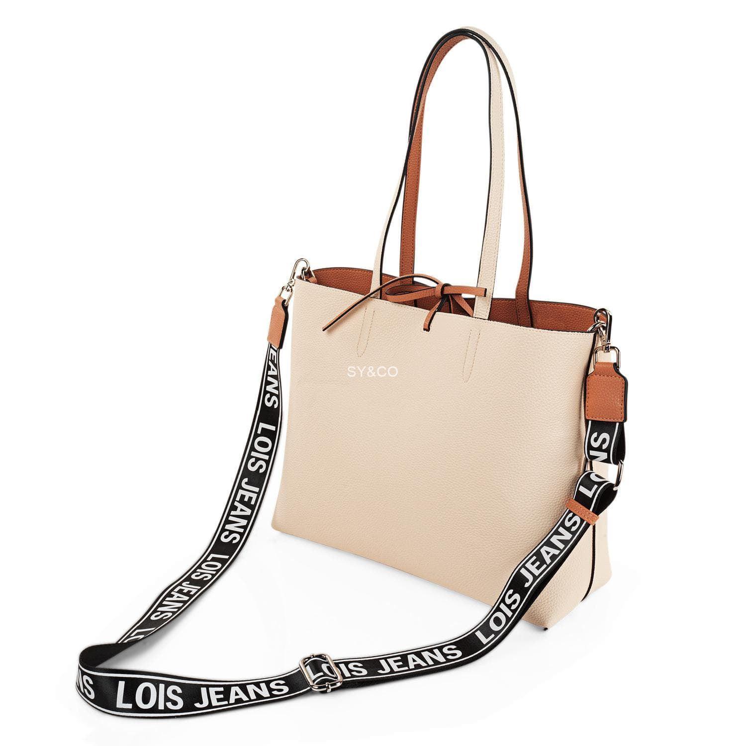 Bolso shopper reversible Lois beige y camel Marcy - Imagen 7