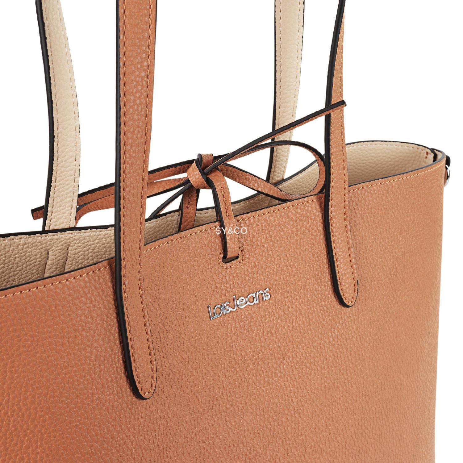 Bolso shopper reversible Lois beige y camel Marcy - Imagen 9