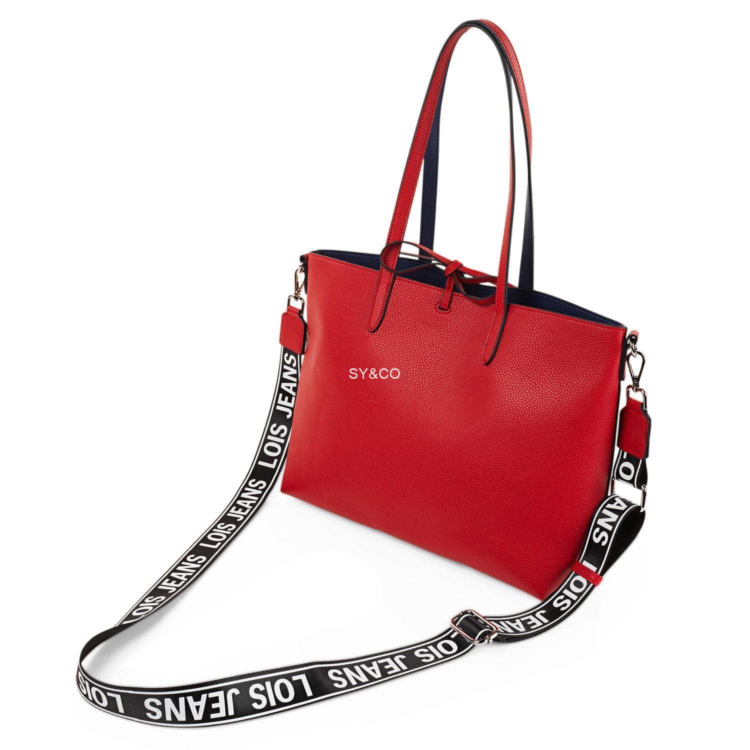 Bolso shopper reversible Lois marino y rojo Marcy - Imagen 2