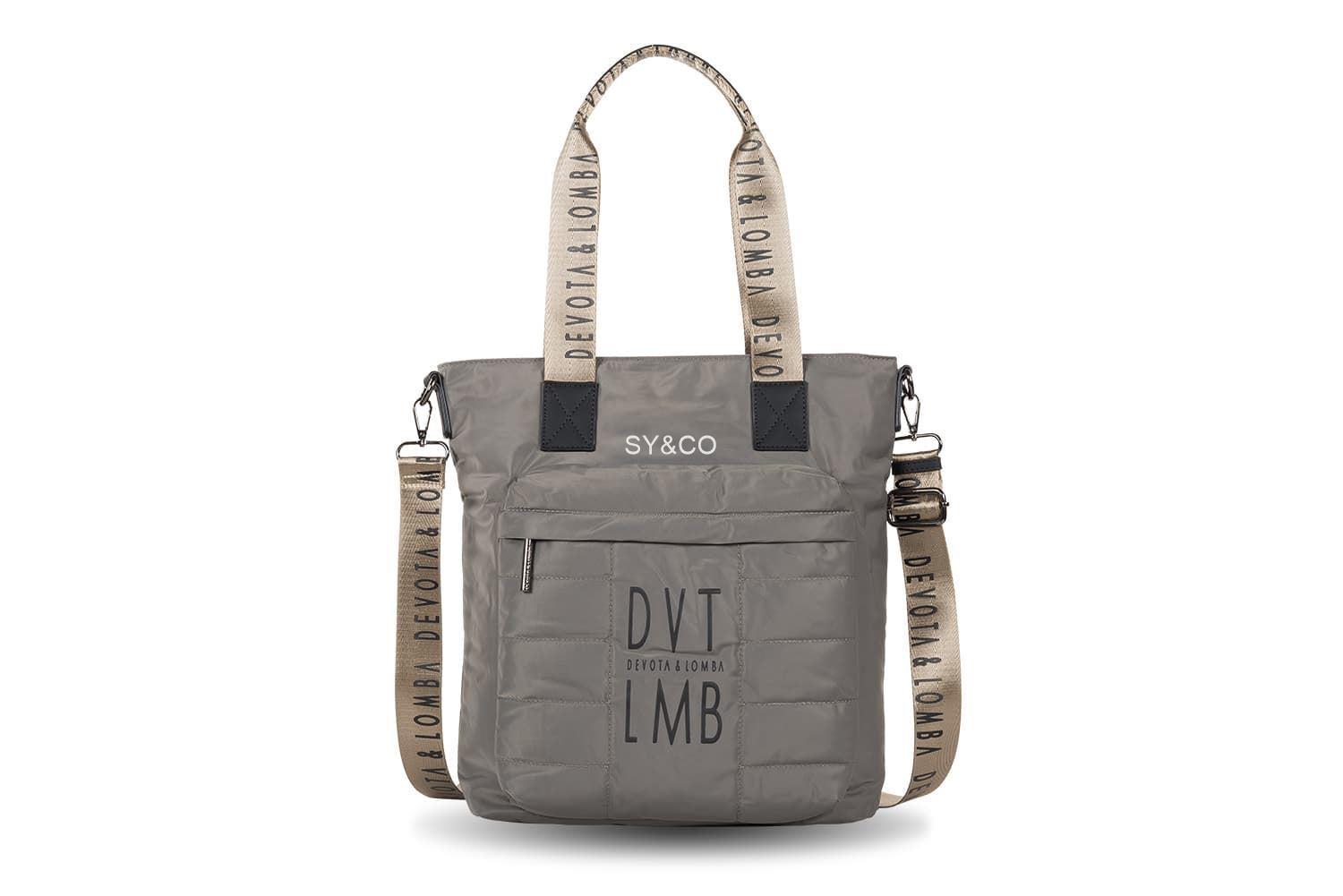 Bolso shopping Devota & lomba nylon reciclado Only taupe - Imagen 1