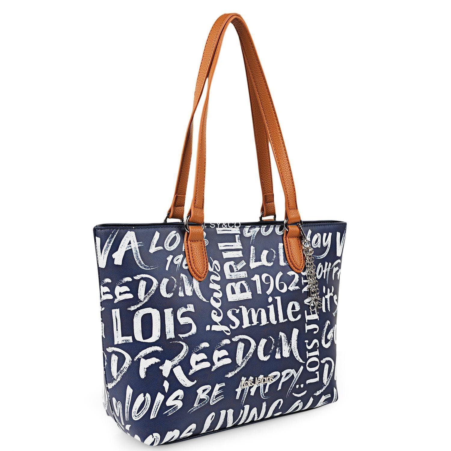 Bolso shopping Lois marino letras blancas Words - Imagen 1