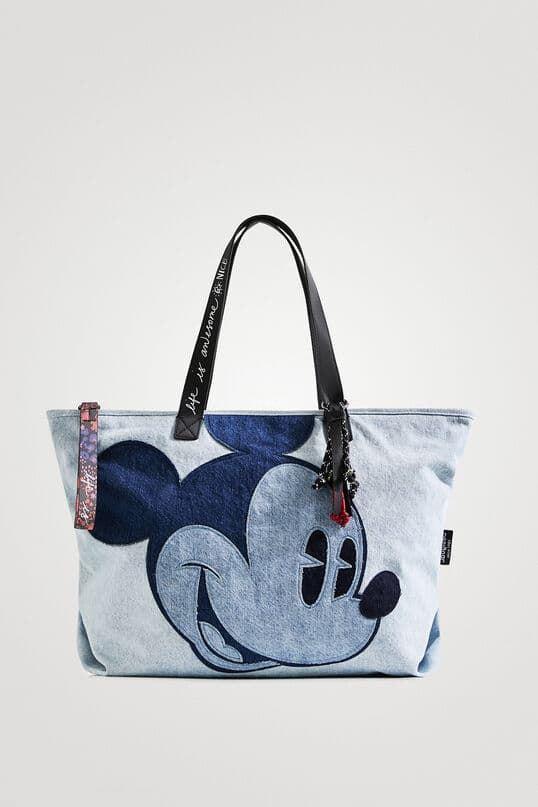 Bolsos shopper Desigual patch Mickey Mouse denim 22SAXD10 - Imagen 1