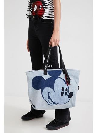 Bolsos shopper Desigual patch Mickey Mouse denim 22SAXD10 - Imagen 2