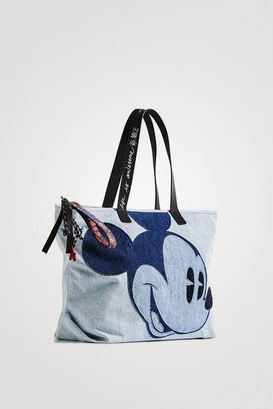 Bolsos shopper Desigual patch Mickey Mouse denim 22SAXD10 - Imagen 3