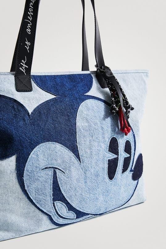 Bolsos shopper Desigual patch Mickey Mouse denim 22SAXD10 - Imagen 5