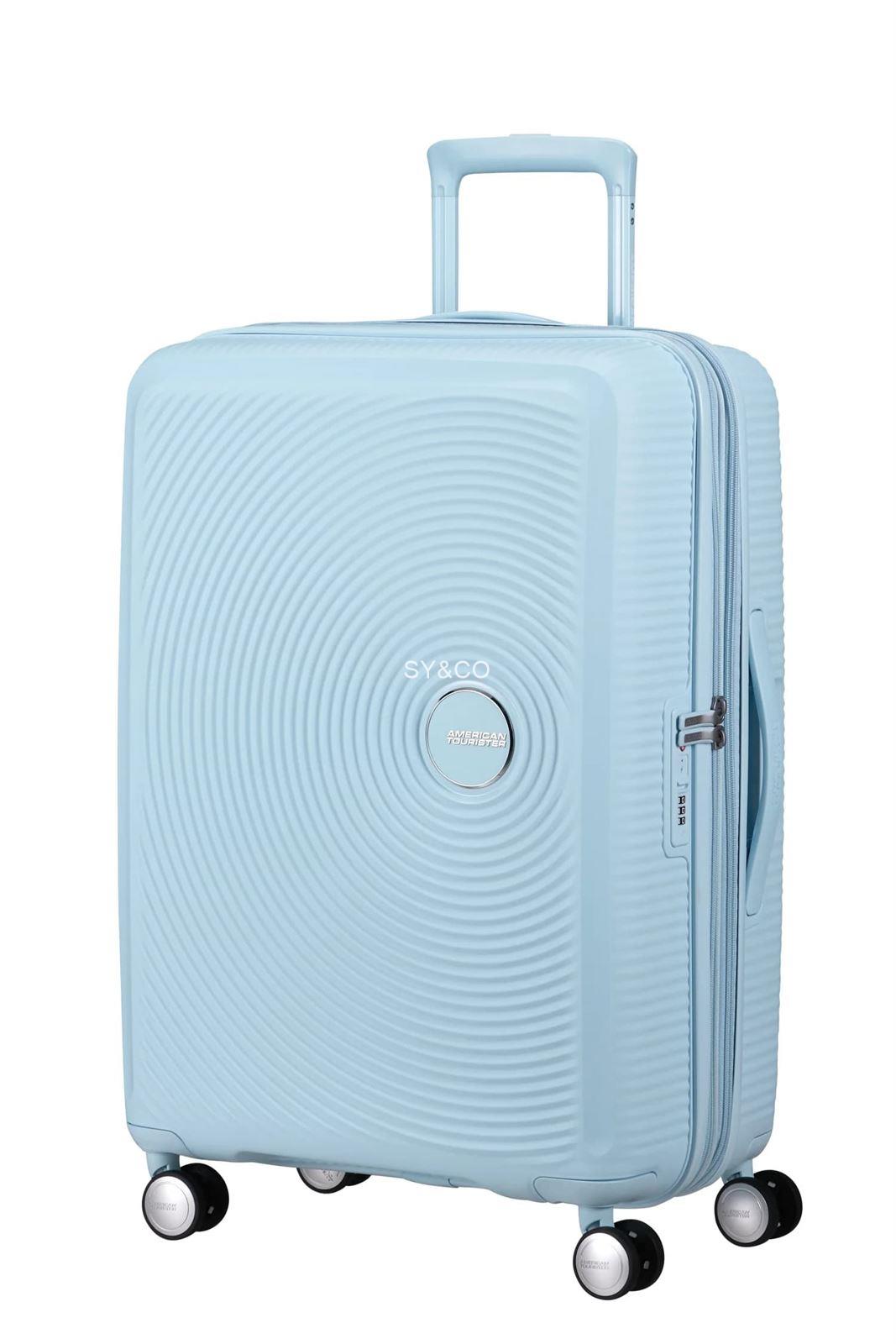 Maleta American Tourister Soundbox azul pastel 67cm - Imagen 1