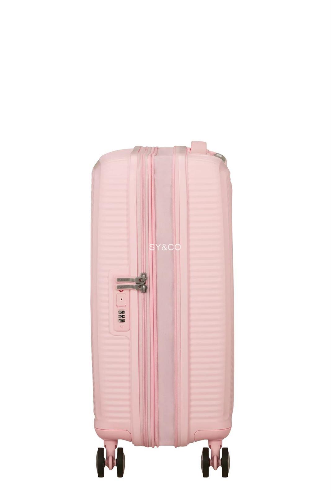 Maleta cabina American Tourister Soundbox rosa pastel 55cm extensible - Imagen 3