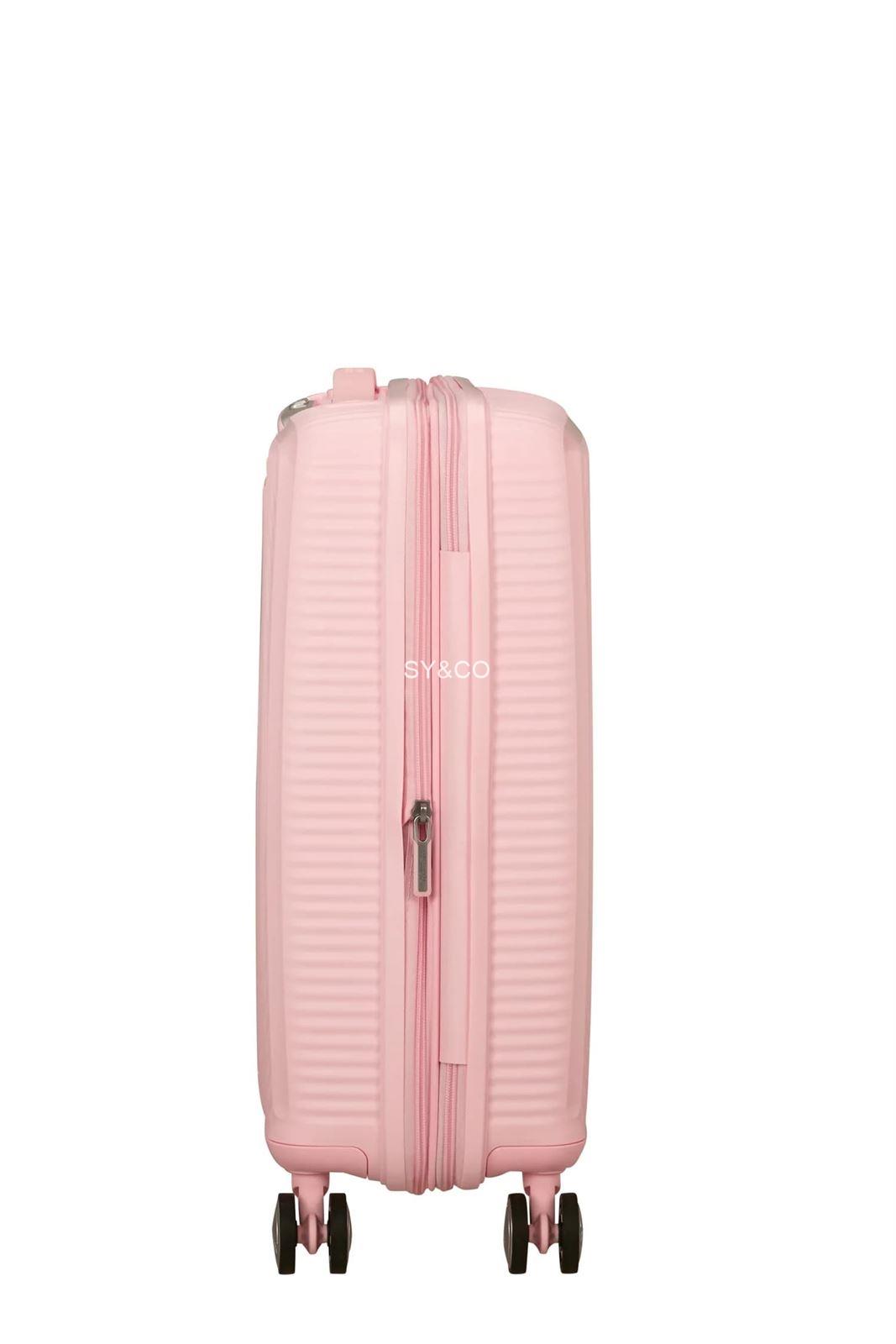 Maleta cabina American Tourister Soundbox rosa pastel 55cm extensible - Imagen 4