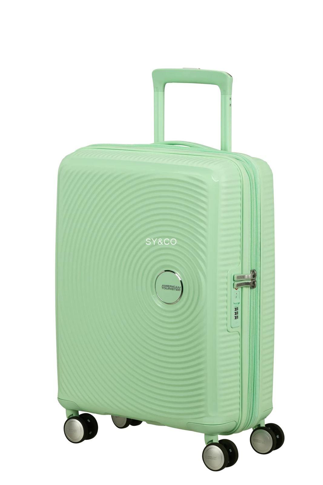 Maleta cabina American Tourister Soundbox verde agua 55cm extensible - Imagen 1