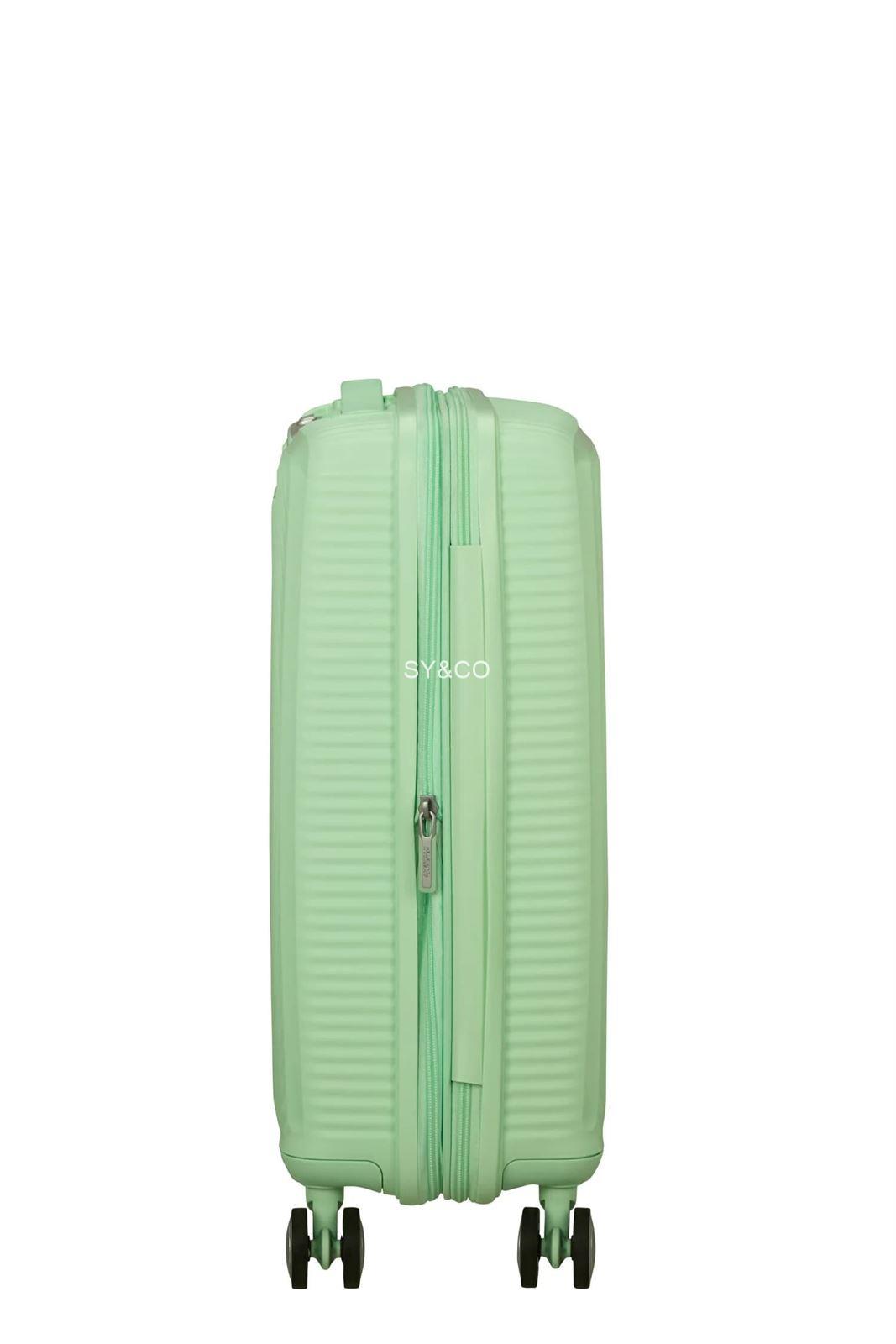 Maleta cabina American Tourister Soundbox verde agua 55cm extensible - Imagen 4