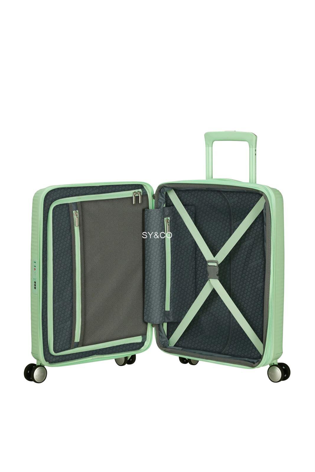 Maleta cabina American Tourister Soundbox verde agua 55cm extensible - Imagen 5