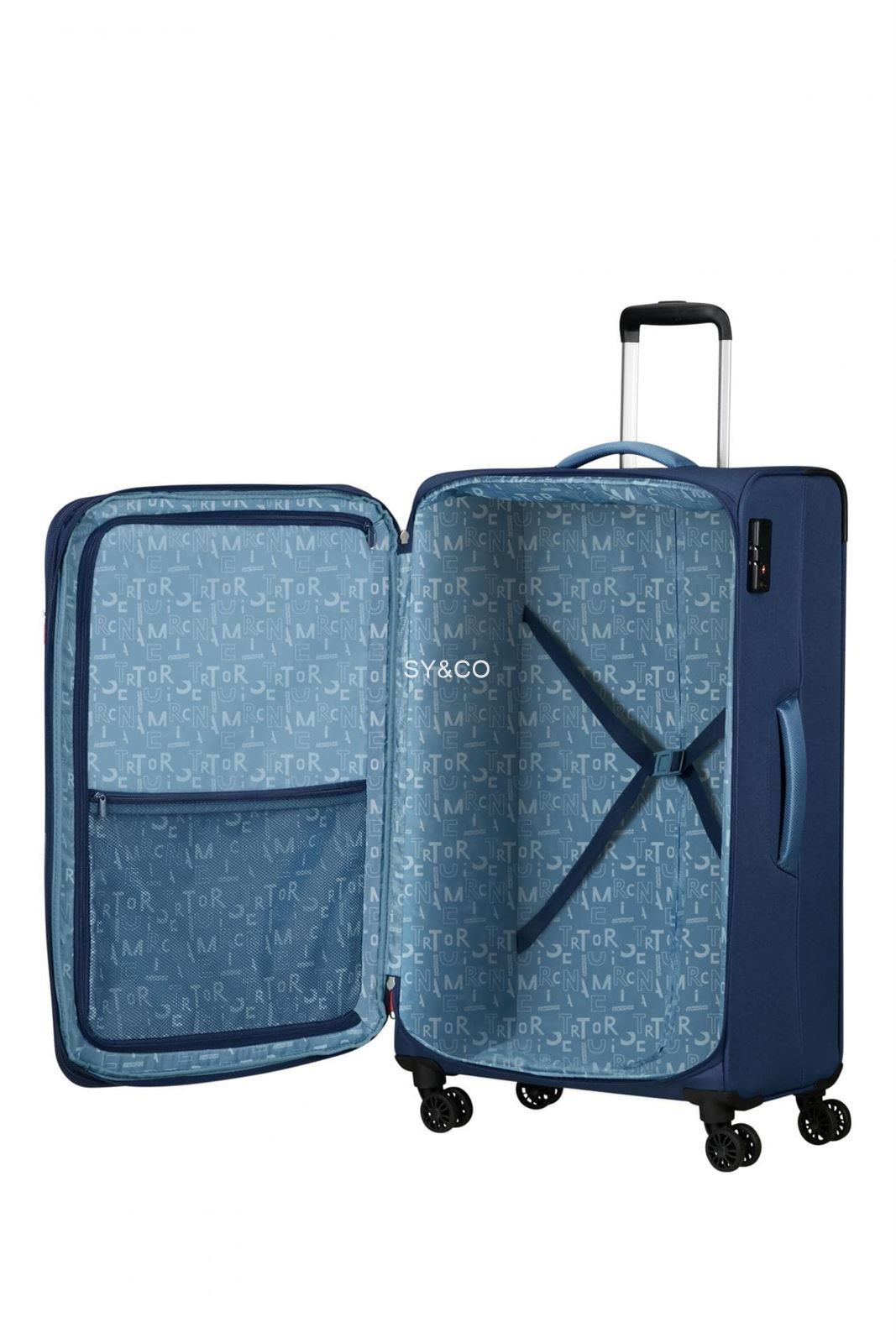 Maleta grande extensible American Tourister Pulsonic azul - Imagen 2