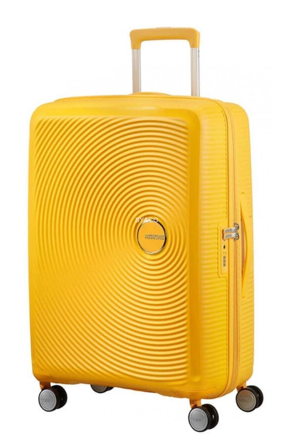 Maleta mediana American Tourister Soundbox amarilla 67cm extensible - Imagen 1