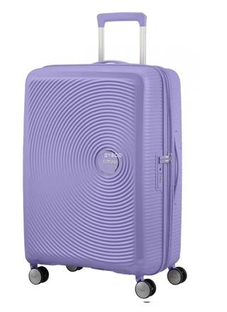 Maleta mediana American Tourister Soundbox lavanda 67cm extensible - Imagen 1