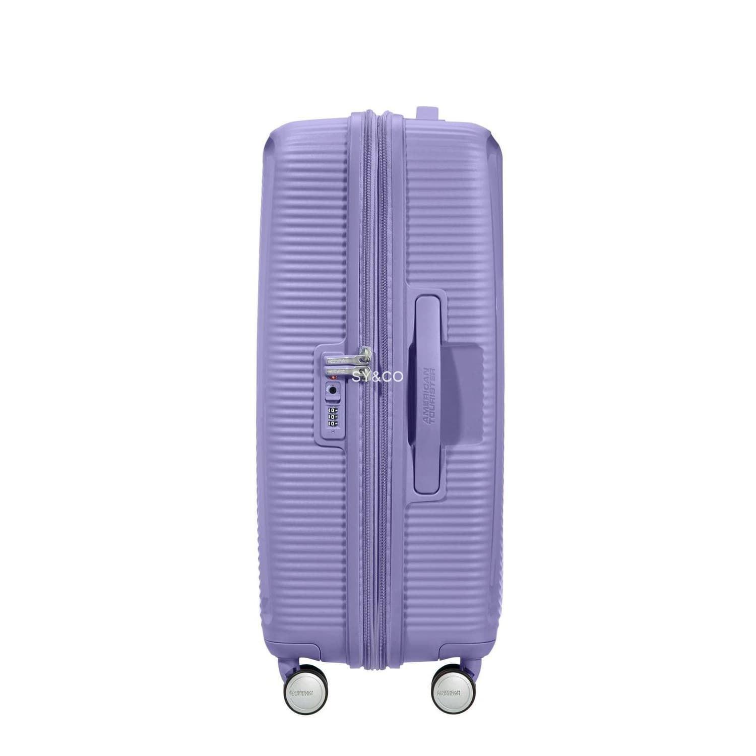 Maleta mediana American Tourister Soundbox lavanda 67cm extensible - Imagen 4