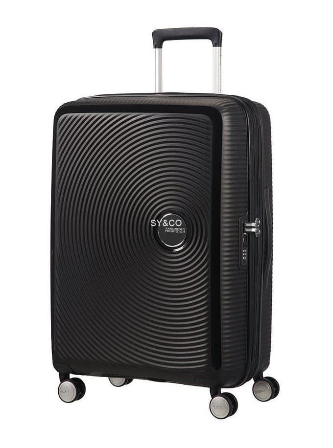 Maleta mediana American Tourister Soundbox negro 67cm extensible - Imagen 1