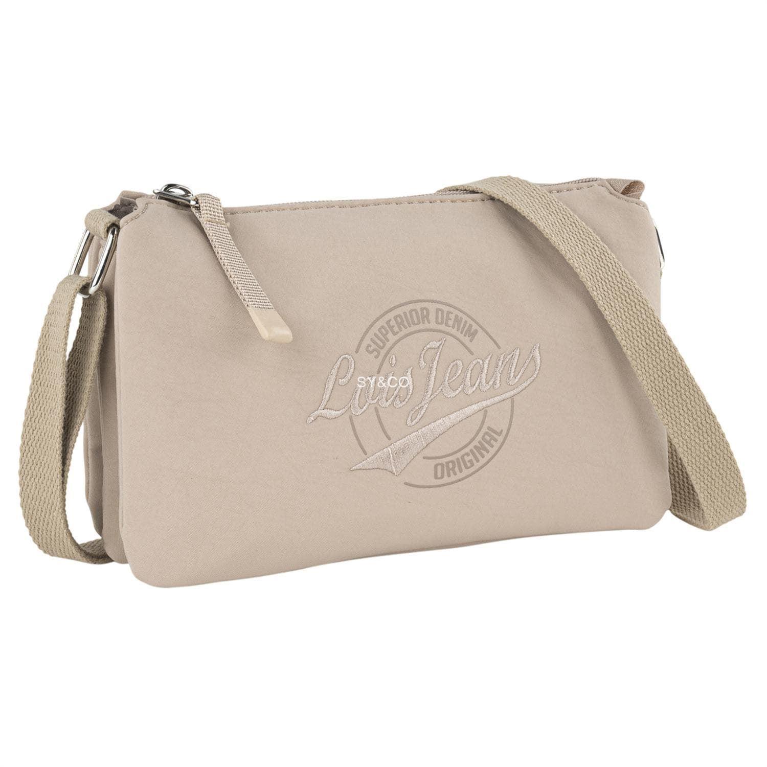 Mini bandolera nylon Lois Pyramid beige - Imagen 1