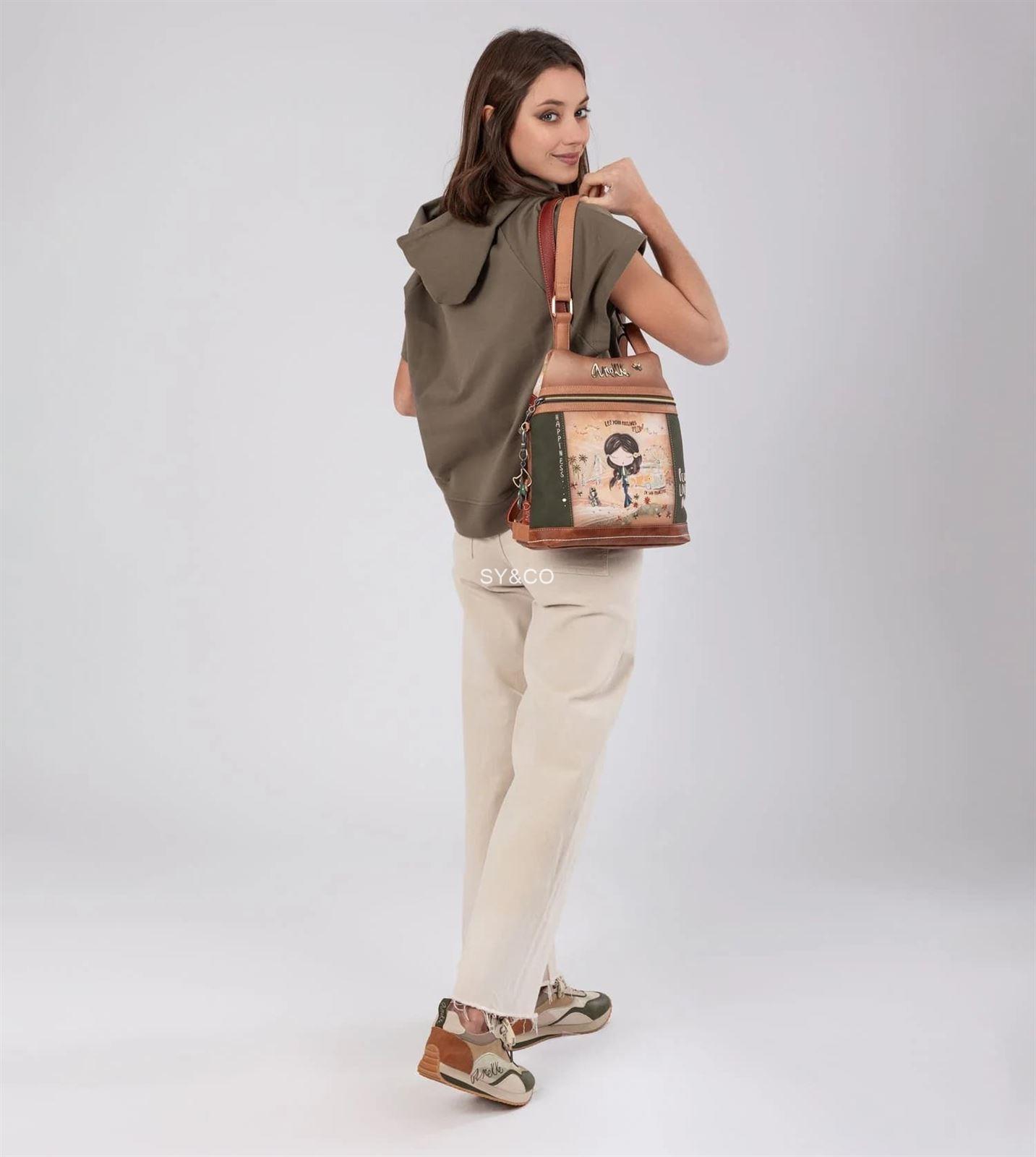 Mochila antirrobo Anekke Peace & Love Camel - Imagen 3