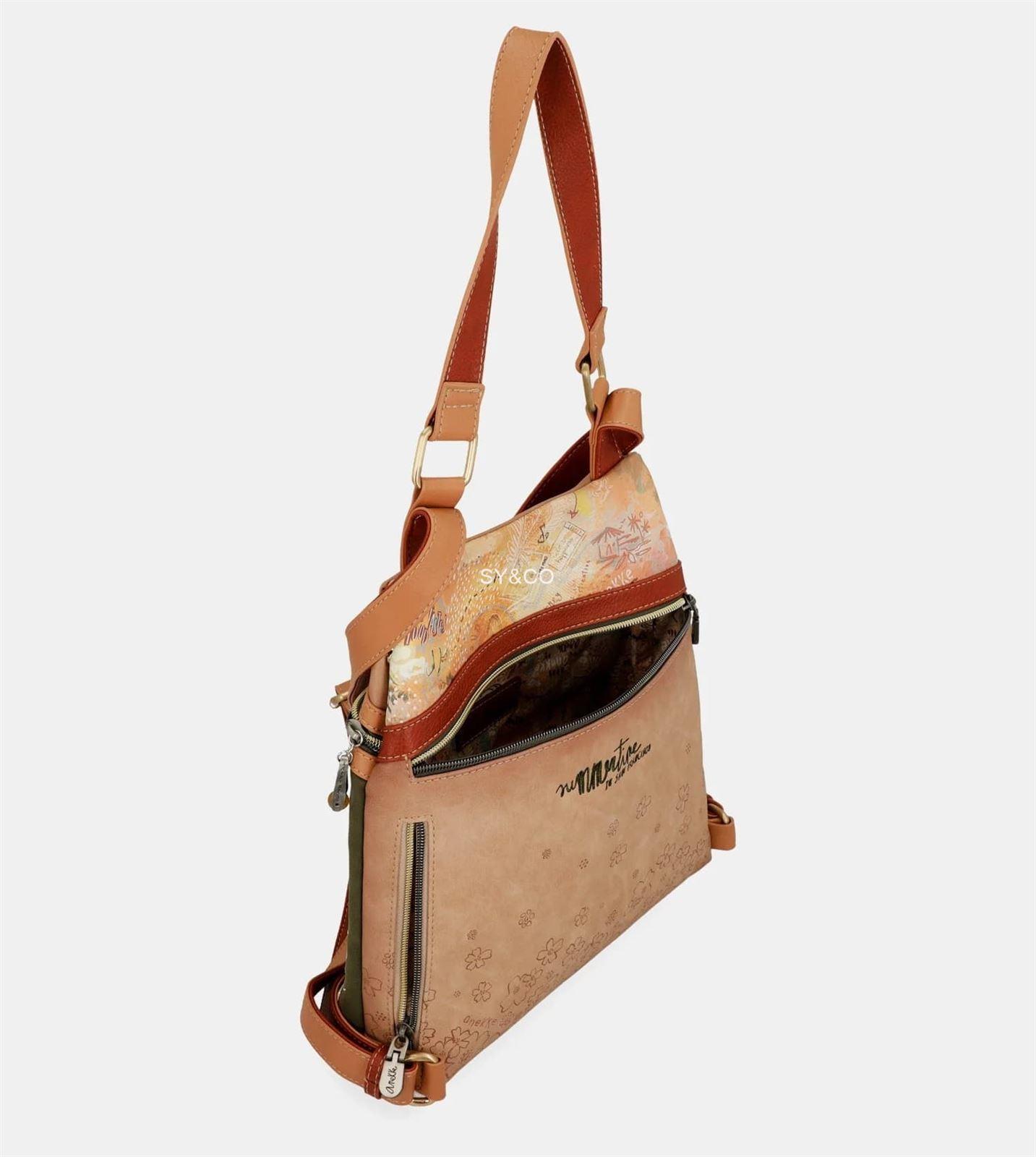 Mochila antirrobo Anekke Peace & Love Camel - Imagen 6