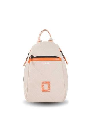 Mochila antirrobo nylon Devota & Lomba Tense Beige y naranja - Imagen 1