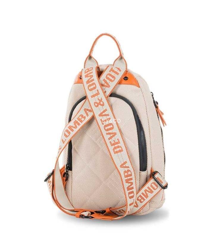 Mochila antirrobo nylon Devota & Lomba Tense Beige y naranja - Imagen 2