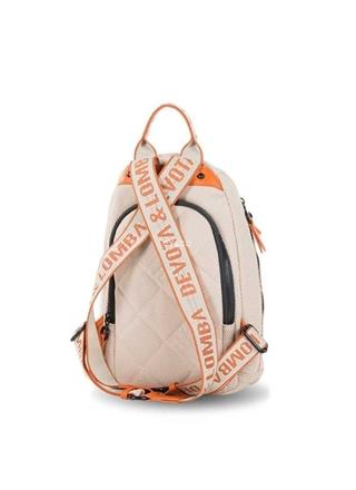 Mochila antirrobo nylon Devota & Lomba Tense Beige y naranja - Imagen 2