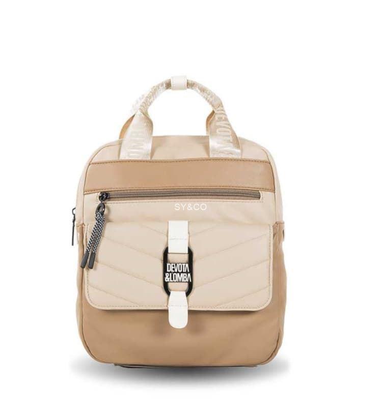 Mochila cuadrada Devota & Lomba Link beige - Imagen 1