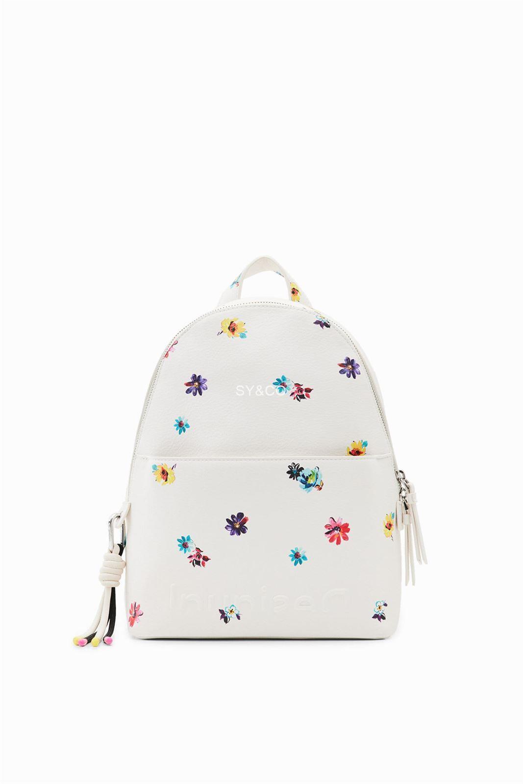 Mochila Desigual blanca con flores 23SAKP34 Fresia - Imagen 3