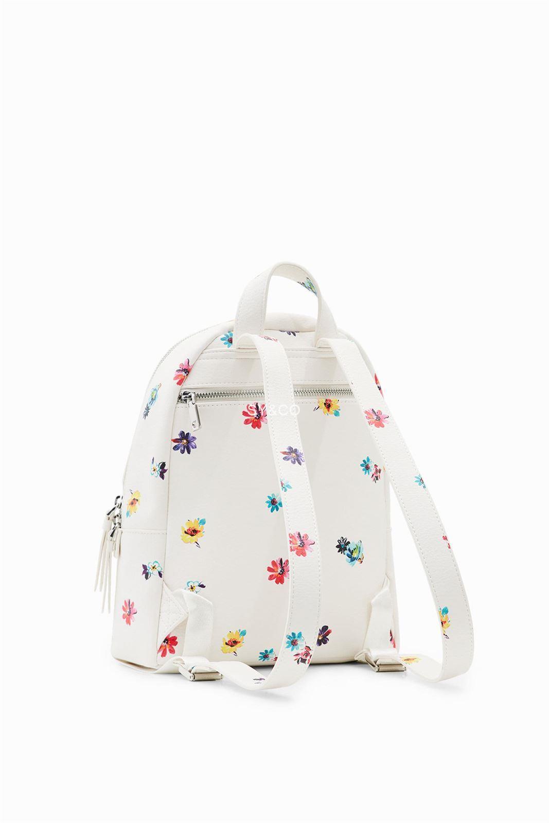 Mochila Desigual blanca con flores 23SAKP34 Fresia - Imagen 4