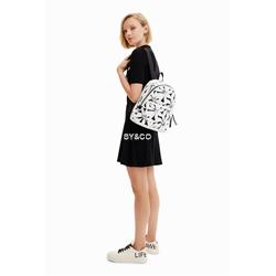 Mochila Desigual blanca flores troqueladas Onix 23SAKP23 - Imagen 2