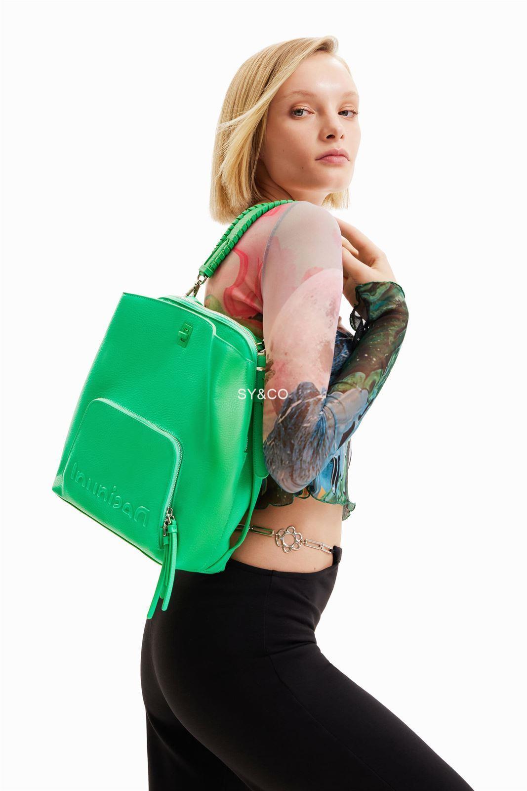 vendedor Conectado Marketing de motores de búsqueda Mochila Desigual multiposición verde 23SAKP08 Half Logo